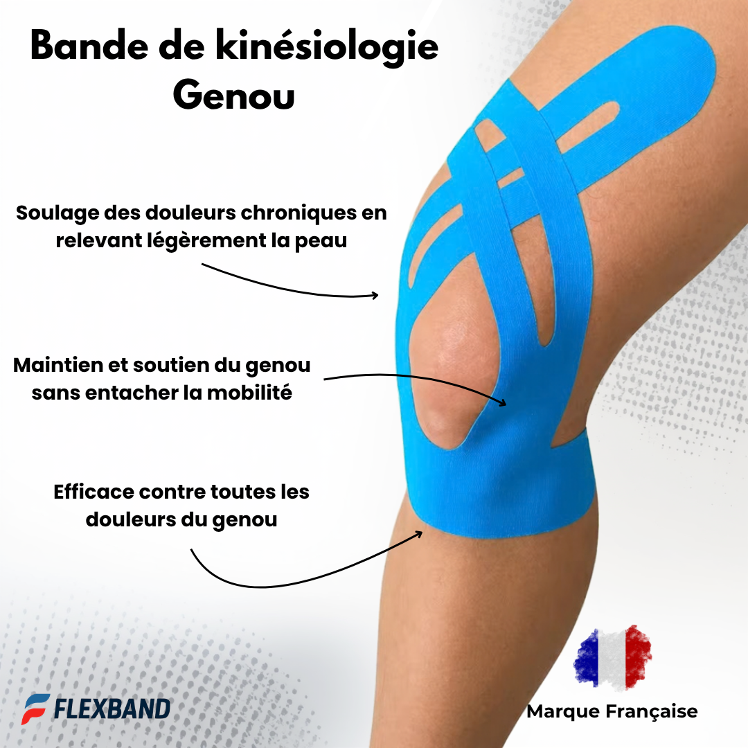 Bande Kinésiologie Genou Pré-découpée – Kinésio Tape | Flexband