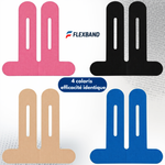 Bande kinésio genou Flexband en 4 coloris : noir, bleu, rose, beige