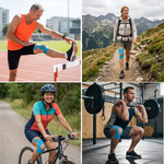 Bande kinésio genou Flexband portée en situation