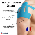 Bande kinésio pré-découpée Flexband pour l'épaule